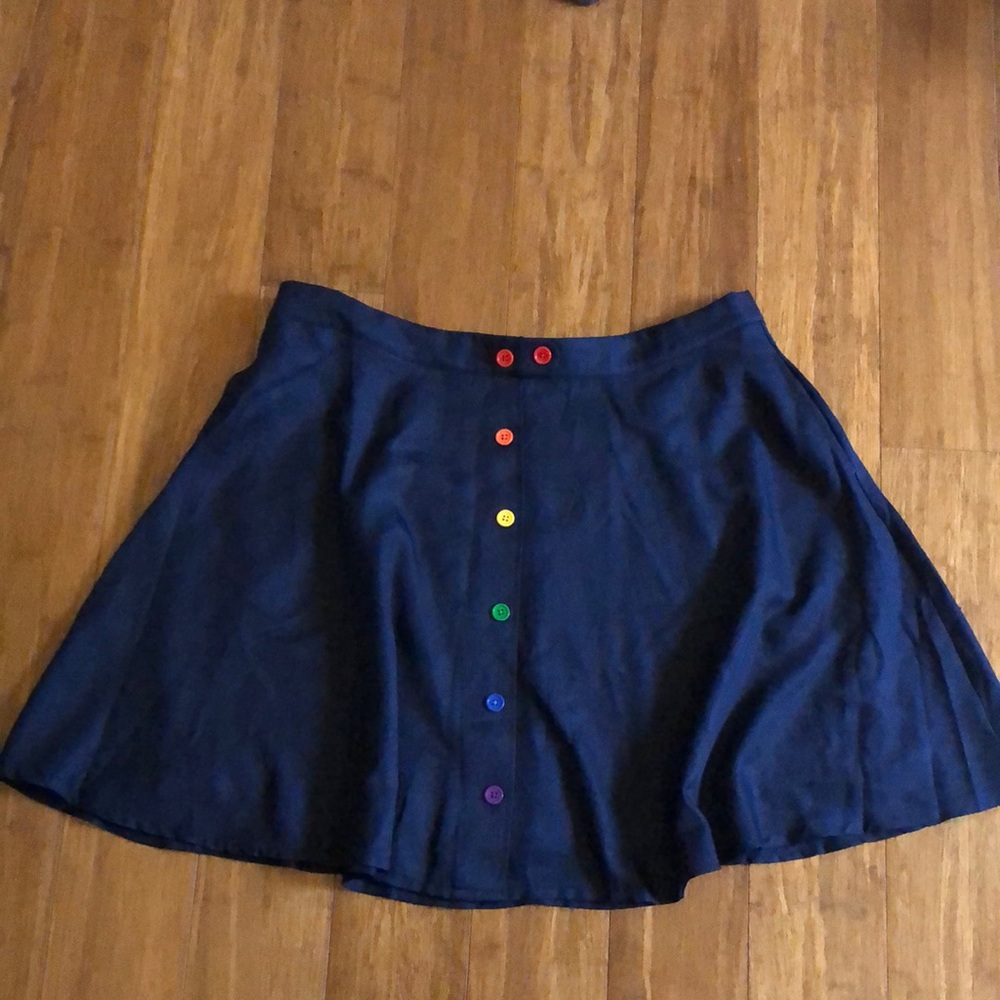 Plus Size Modcloth A-line Rainbow Button Skirt